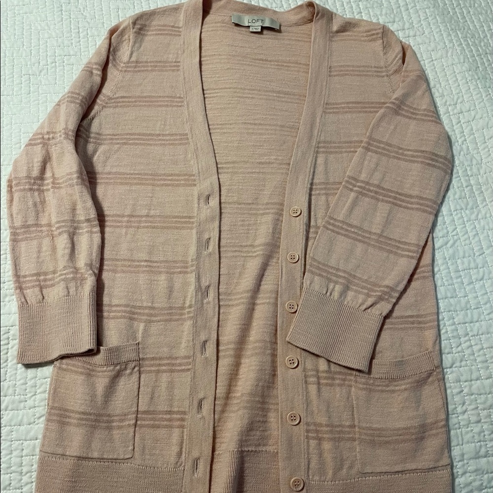 LOFT Cardigan. Small. Tan.